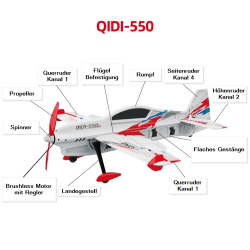 EPP Kunstflieger mit Gyro Akku Fernsteuerung QIDI 550